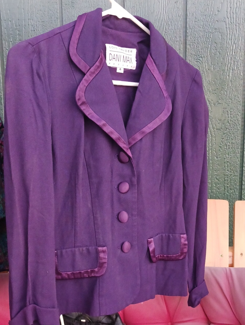 Dani Max Women's Purple Satin-Trim Blazer